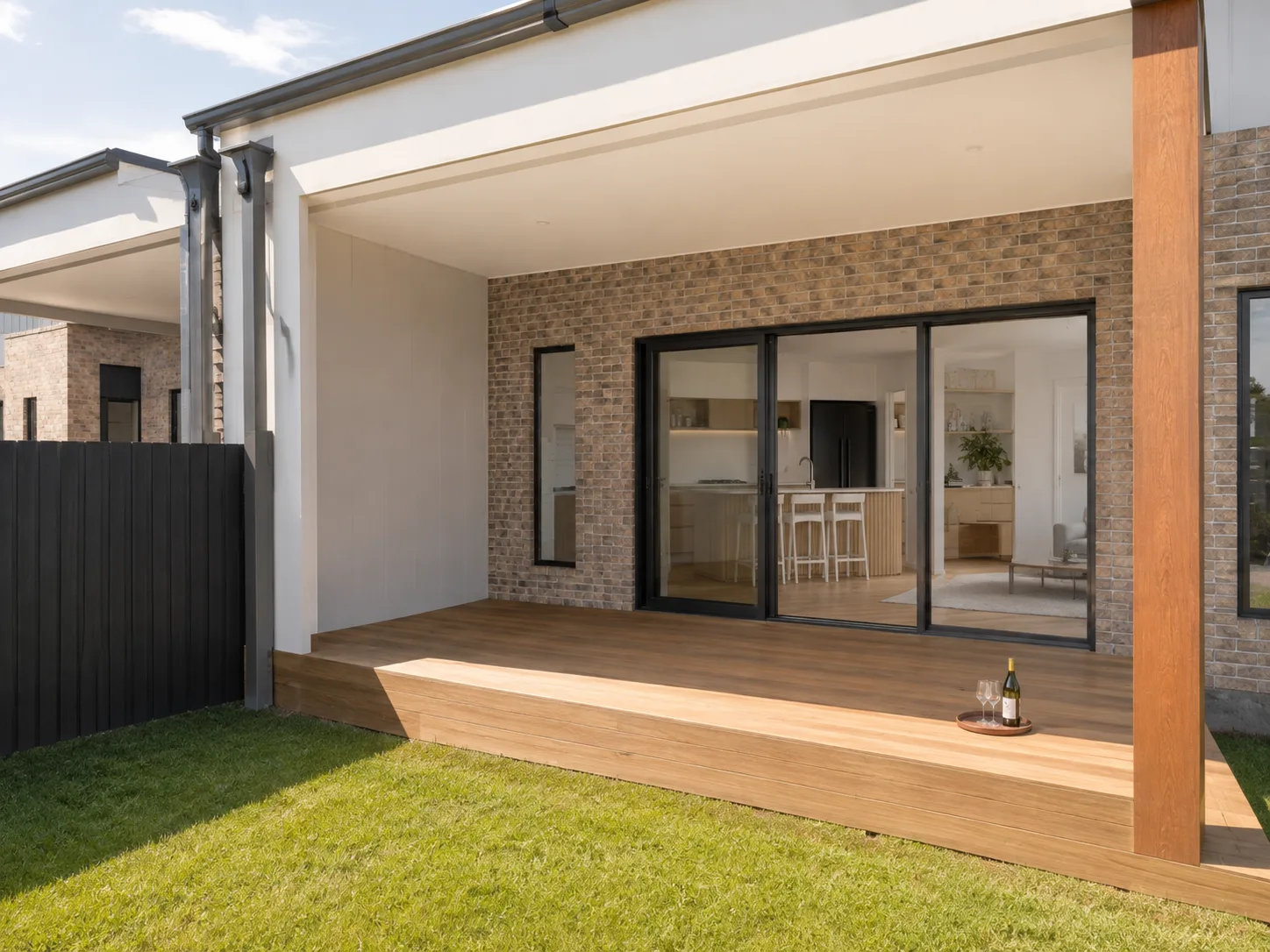 Timber alfresco deck connecting to the living area