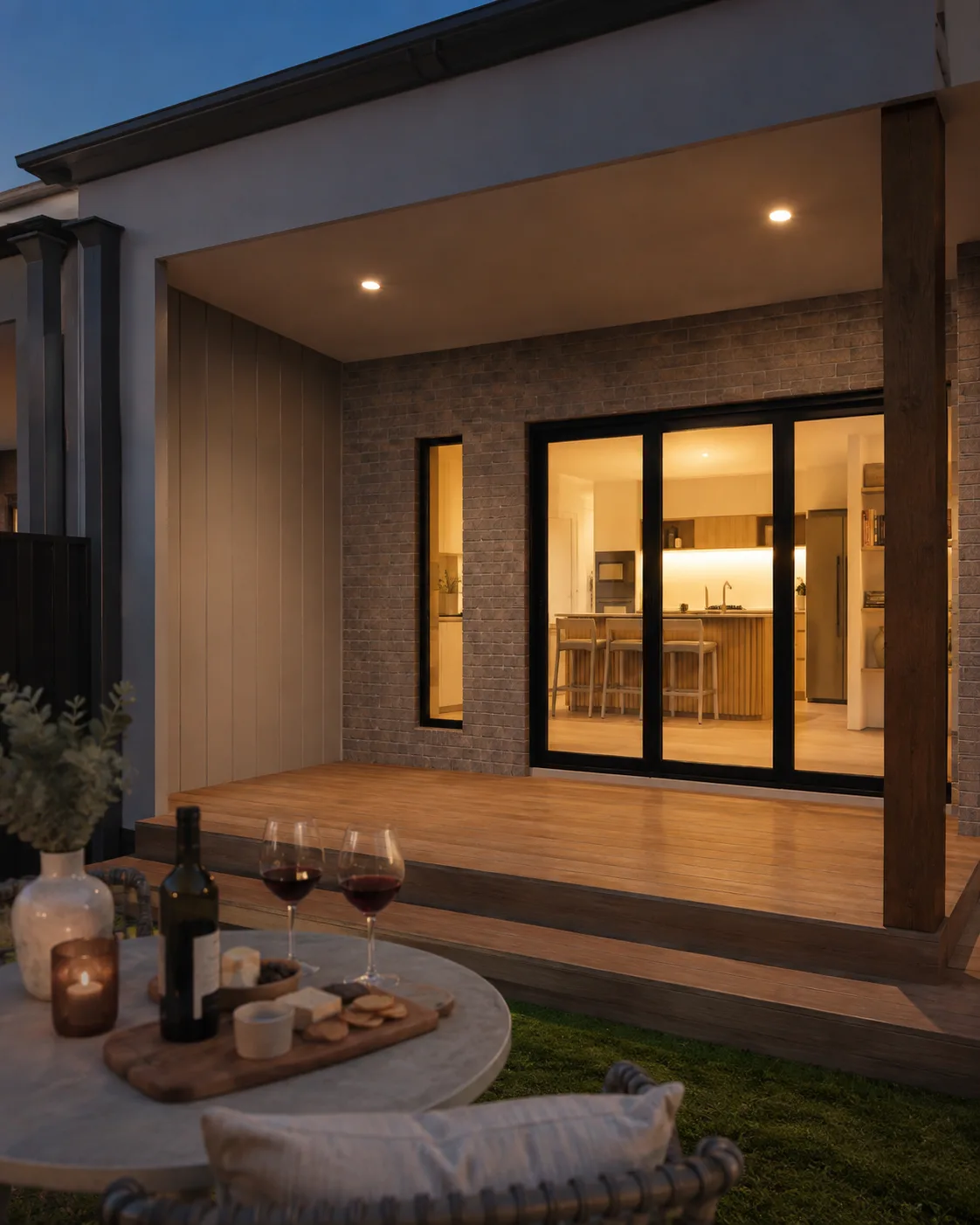 Alfresco deck at dusk